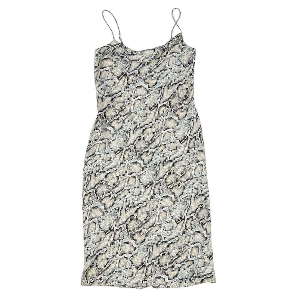 Cara Santana - Python Satin Dress in Grey White